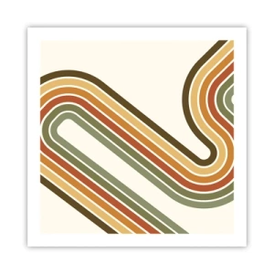 Affiche - Poster - En zig zag vers le but - 60x60 cm