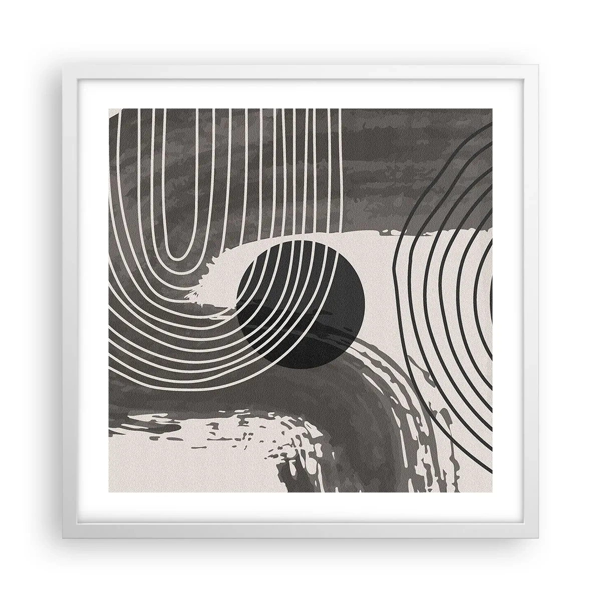 Affiche dans un cadre blanc - Poster - L'ovale gagne - 50x50 cm