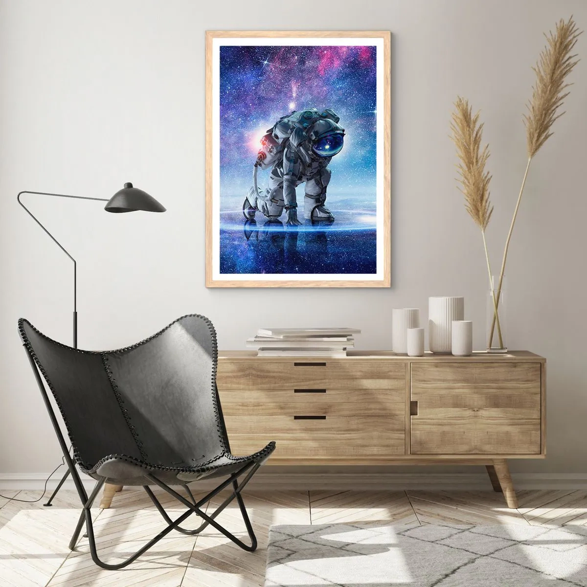 Affiche dans un chêne clair - Poster - Le ciel étoilé au dessus de moi - 70x100 cm