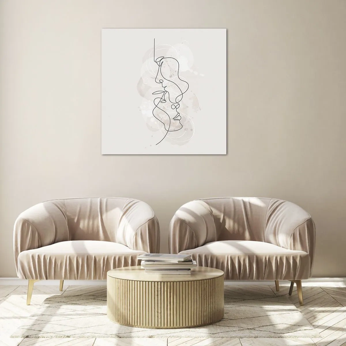 Impression sur verre - Image sur verre - Emmêlé dans une étreinte - 70x70 cm