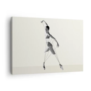 Impression sur toile - Image sur toile - Ballerine dans une interprétation géométrique avec des lignes - 70x50cm - Dans le théatre de la vie - Décoration murale moderne pour le salon et la chambre ARTTOR