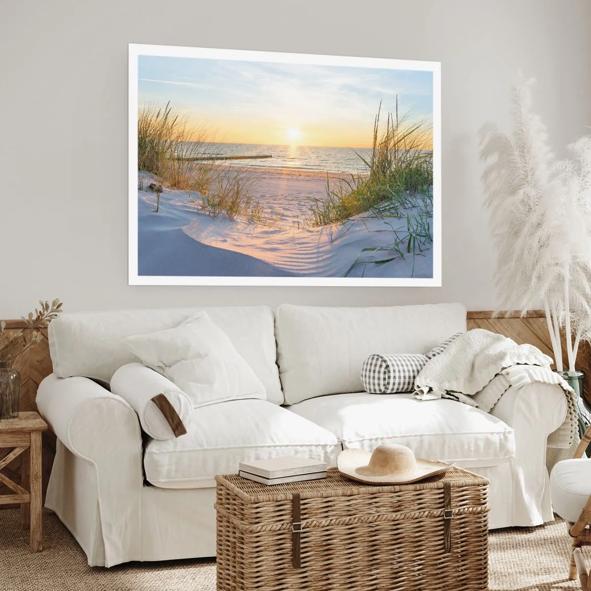 Affiche - Poster - Le bruit de la mer, le chant des oiseaux, une plage sauvage parmi les herbes… - 40x30 cm