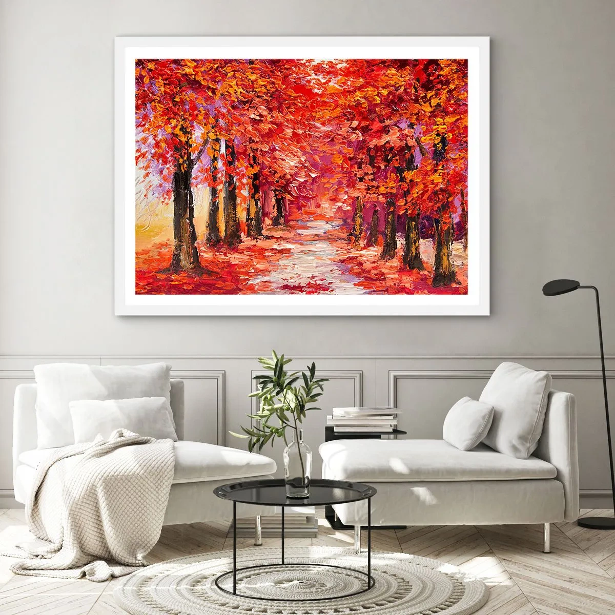 Affiche dans un cadre blanc - Poster - Impression d'automne - 40x30 cm