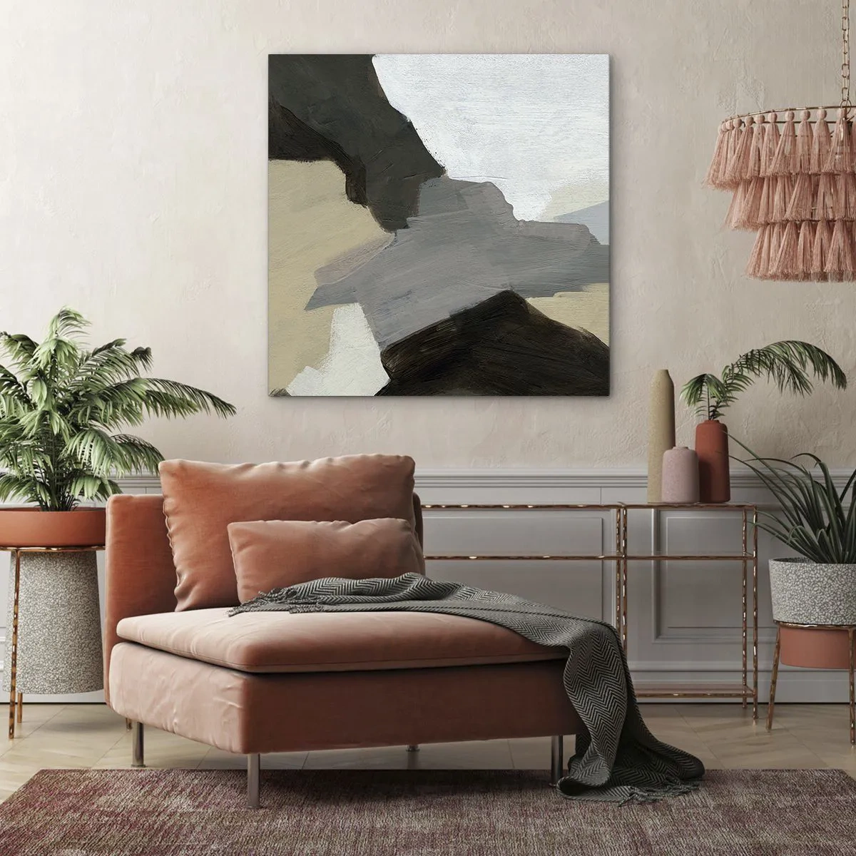 Impression sur toile - Image sur toile - Abstraction : le carrefour du gris - 60x60 cm