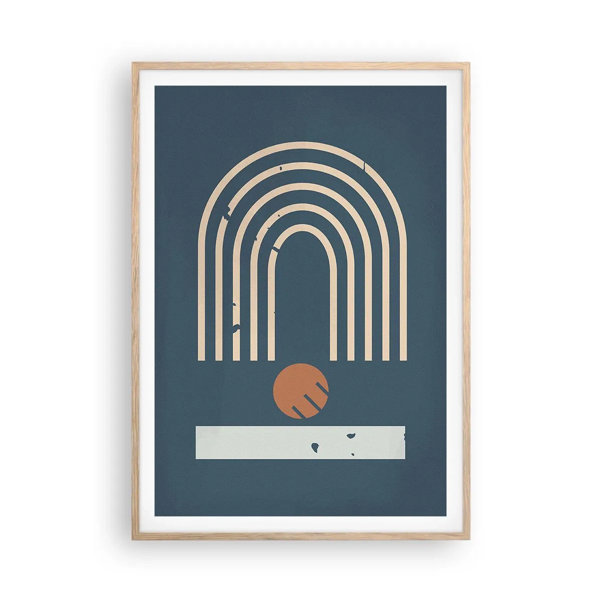 Affiche dans un chêne clair - Poster - Géométrie sur la grenade - 70x100 cm