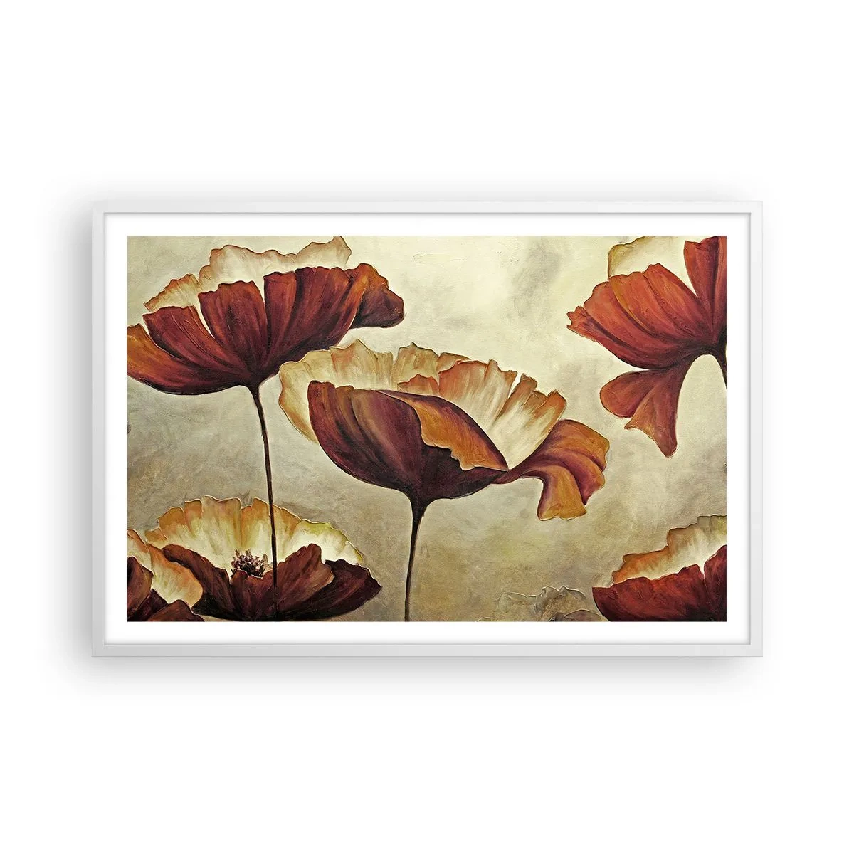 Affiche dans un cadre blanc - Poster - À la lisière des champs - 91x61 cm