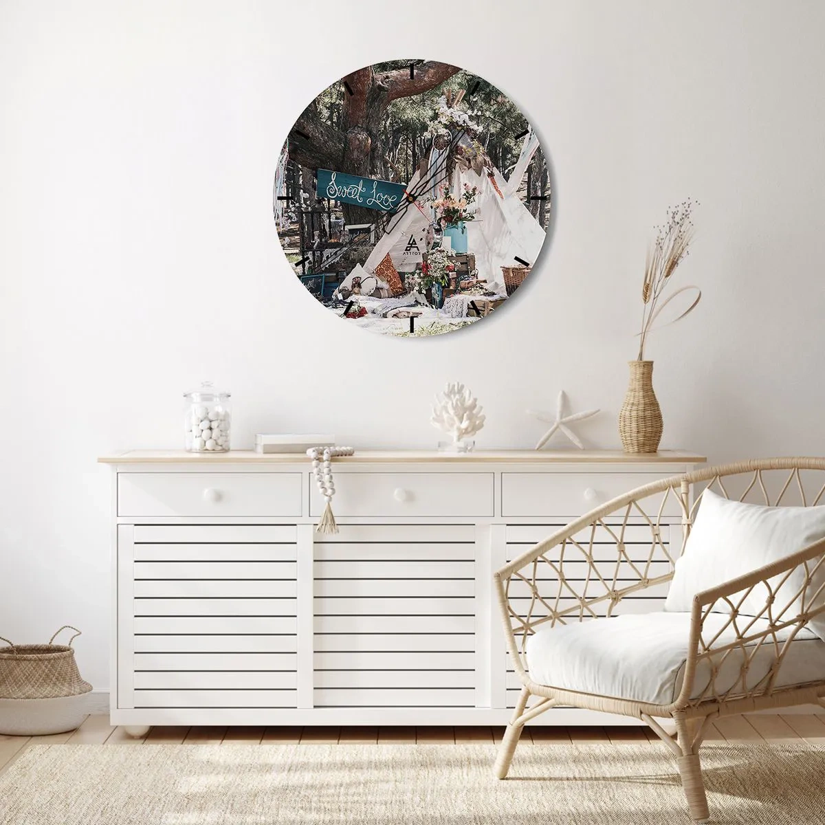 Horloge murale - Pendule murale - Make love… - 30x30 cm