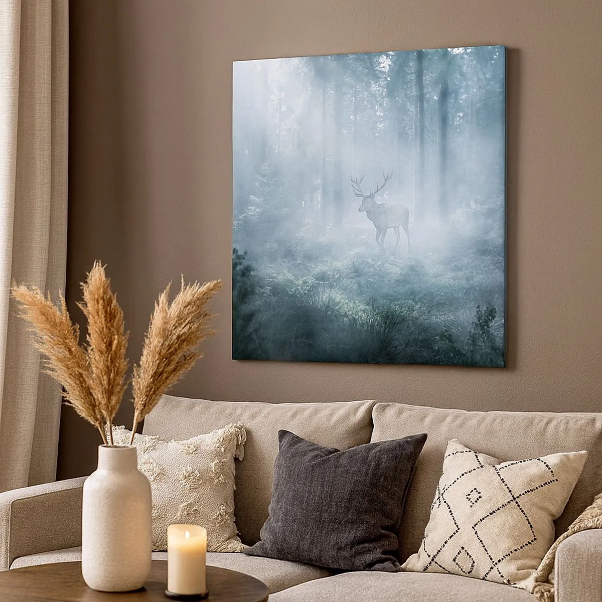 Impression sur toile - Image sur toile - Visite matinale du domaine - 30x30 cm