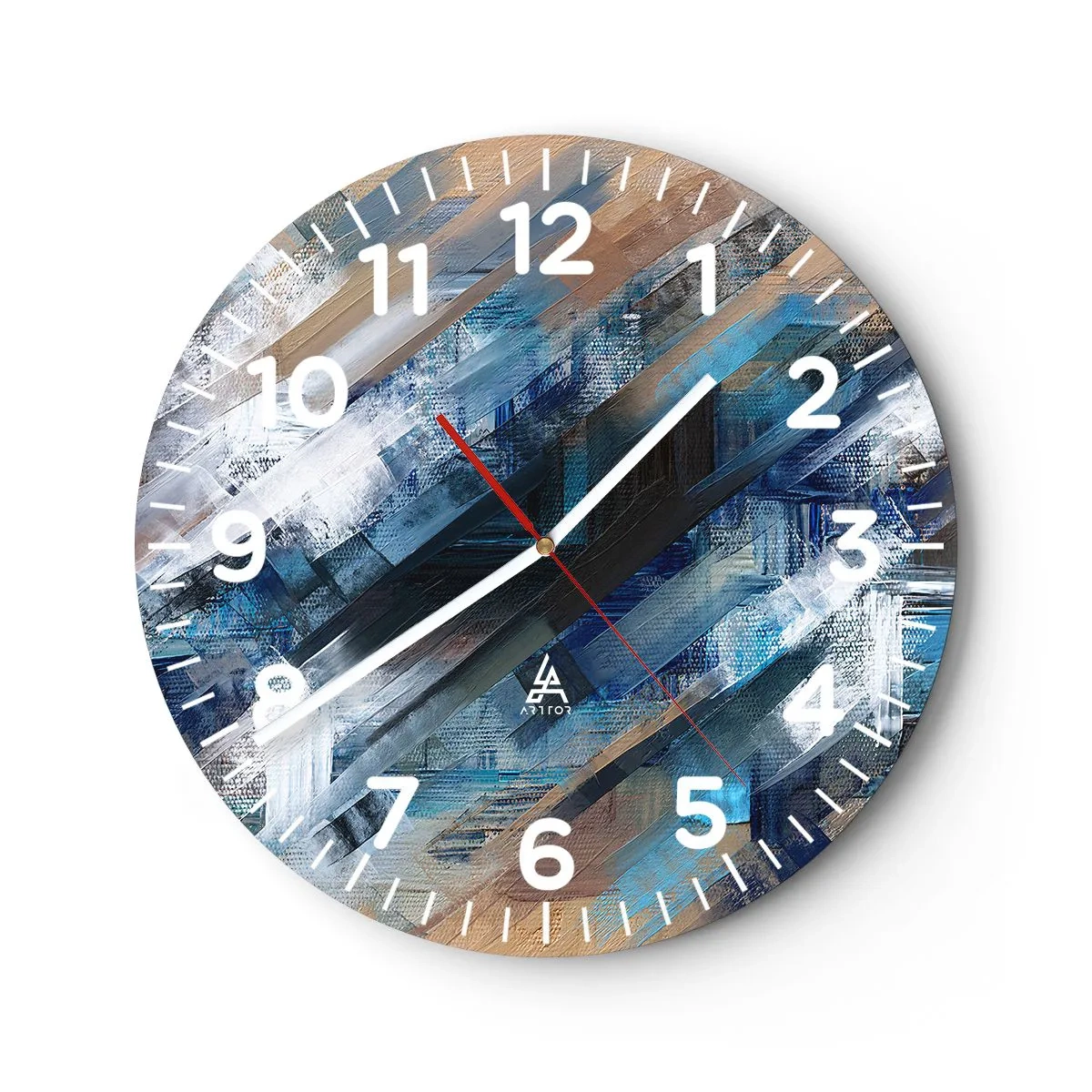 Horloge murale - Pendule murale - Diagonale de bleus - 30x30 cm