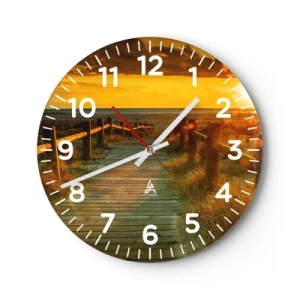 Horloge murale - Pendule murale - Baigné dans le vieil or - 30x30 cm