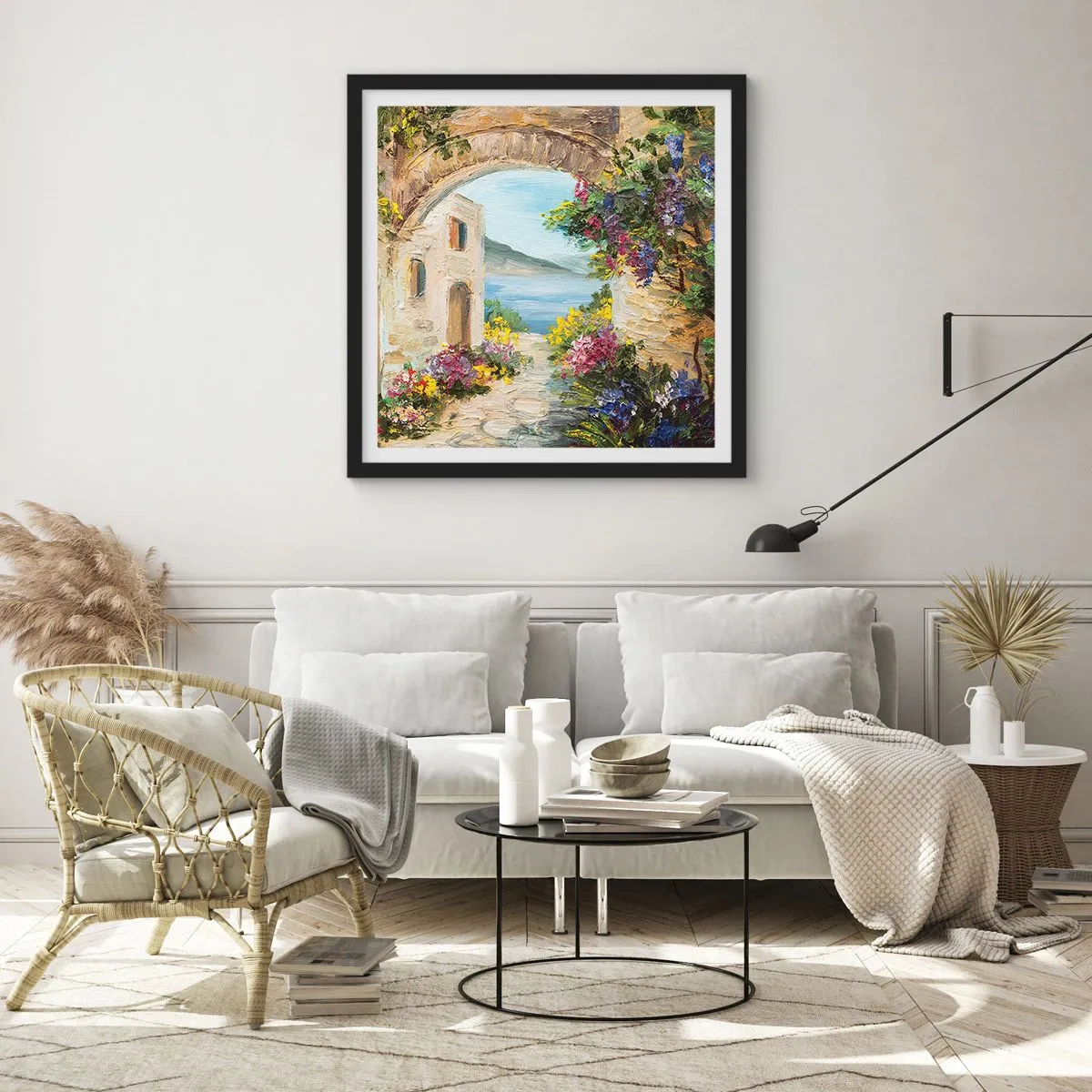 Affiche dans un cadre noir - Poster - Le charme d'une province côtière - 30x30 cm