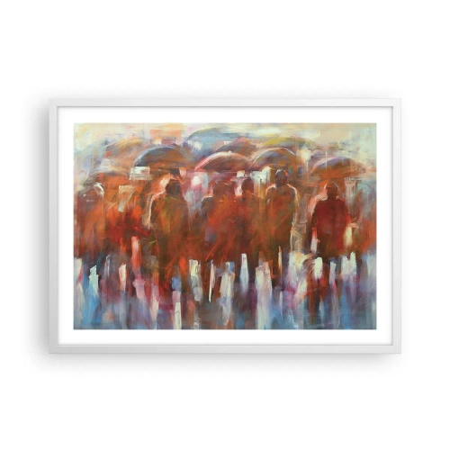 Affiche dans un cadre blanc - Poster - Identiques sous la pluie et dans le brouillard - 70x50 cm