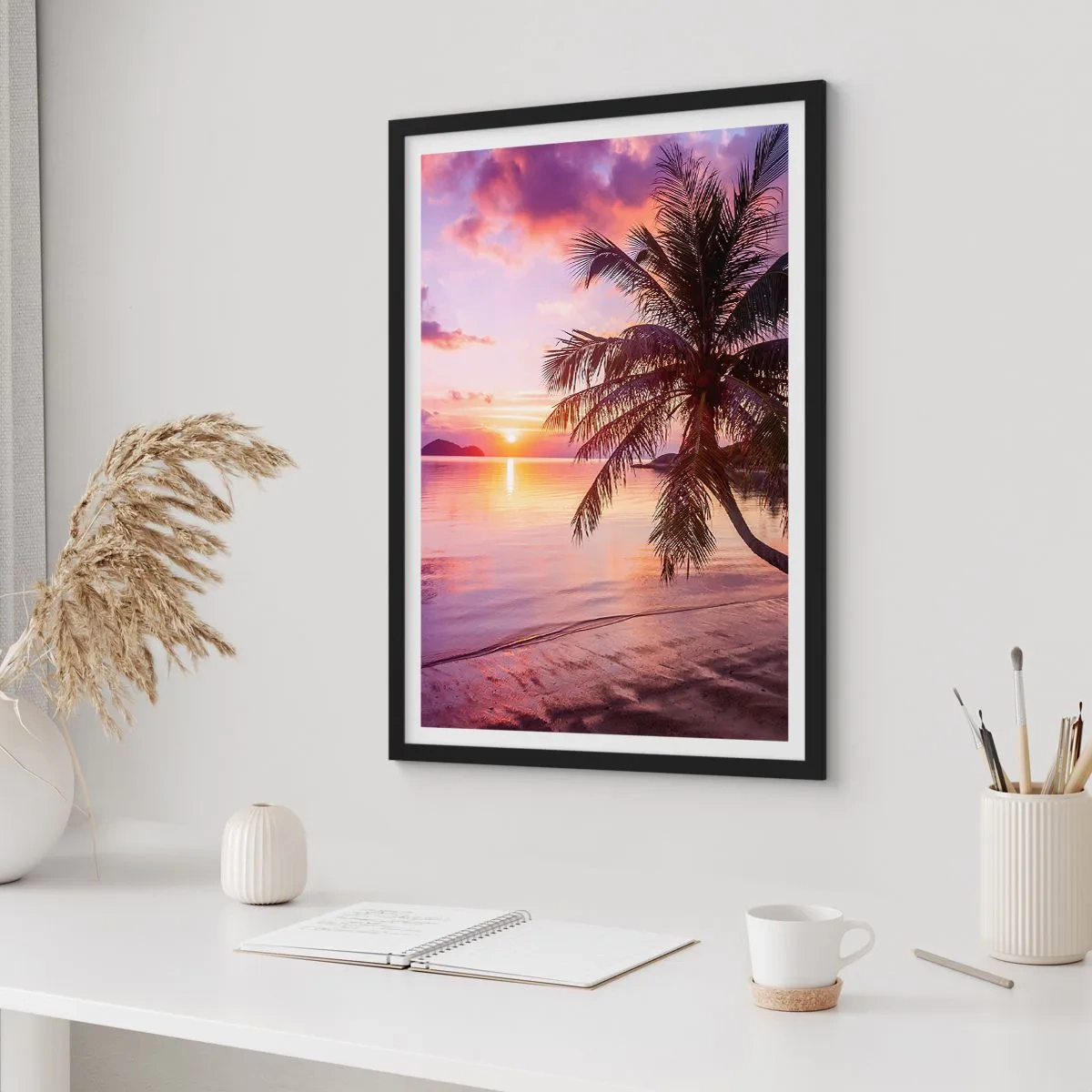 Affiche dans un cadre noir - Poster - Le bonheur à l'horizon - 70x100 cm