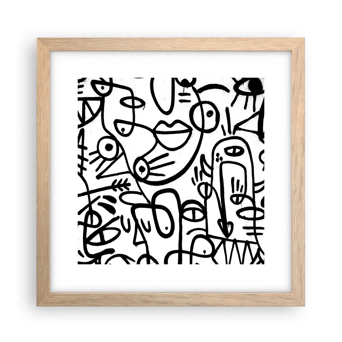 Affiche dans un chêne clair - Poster - Visages et mirages - 30x30 cm