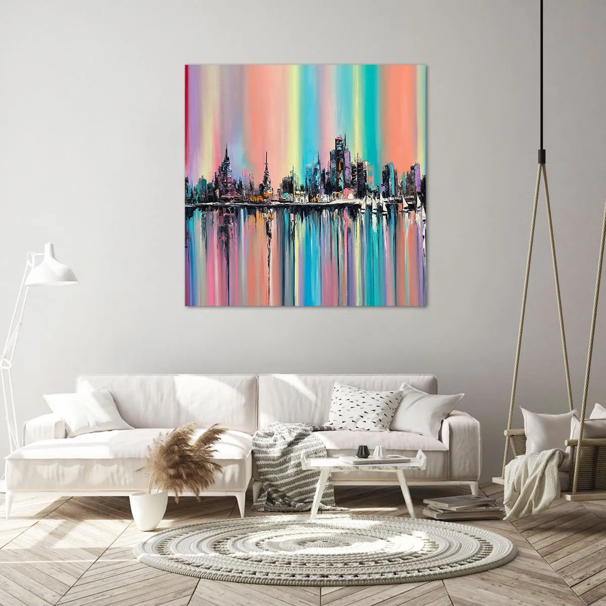 Impression sur toile - Image sur toile - Noyé par la lumière de la nuit - 60x60 cm