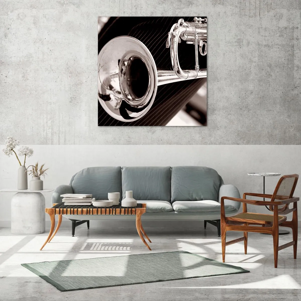 Impression sur verre - Image sur verre - Voyage musical vers les années 30 - 60x60 cm