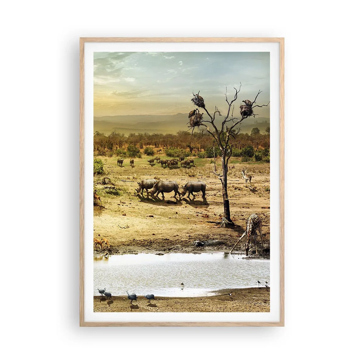 Affiche dans un chêne clair - Poster - "Et d'Eden coulait une rivière..." - 70x100 cm