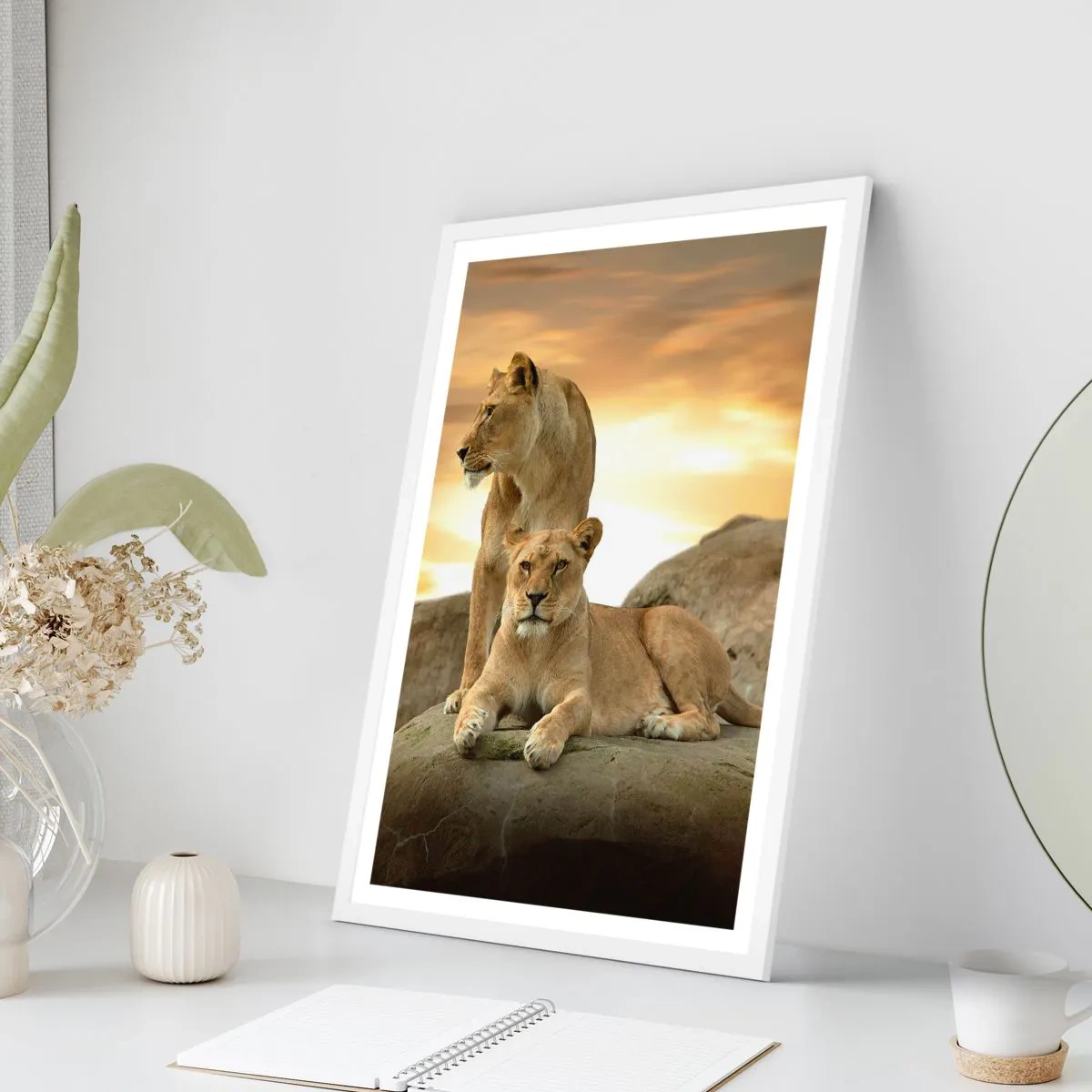 Affiche dans un cadre blanc - Poster - Majesté royale - 70x100 cm