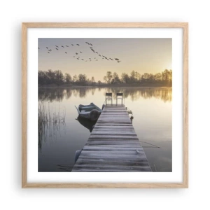 Affiche dans un chêne clair - Poster - Je reviendrai - 50x50 cm