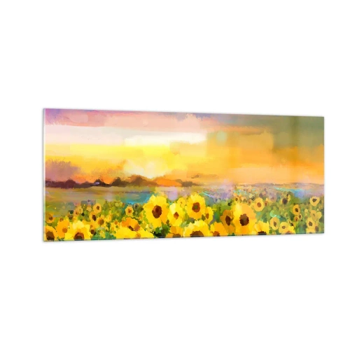 Impression sur verre - Image sur verre - Le soleil lui-même est descendu sur terre - 100x40 cm