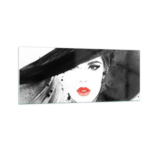Impression sur verre - Image sur verre - Dame en noir - 100x40 cm