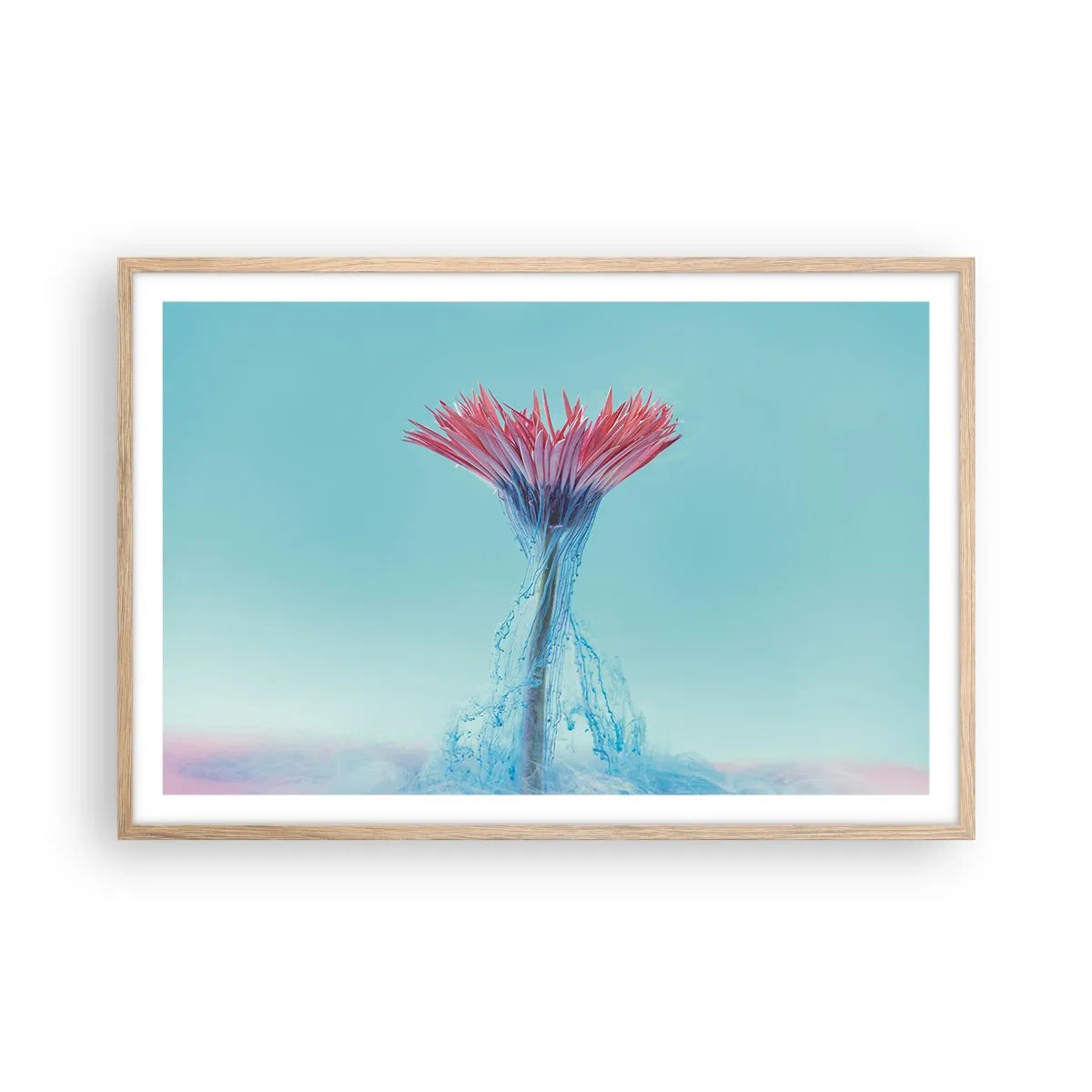 Affiche dans un chêne clair - Poster - Dans une étreinte vivifiante - 91x61 cm