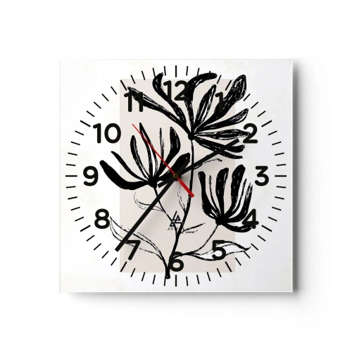 Horloge murale - Pendule murale - Esquisse pour l'herbier - 40x40 cm