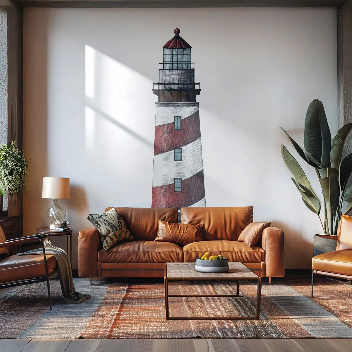 Papier Peint Photo Premium Canvas - Toujours sur ses gardes - Phare, Nautique, Bord de mer - 500x350 cm