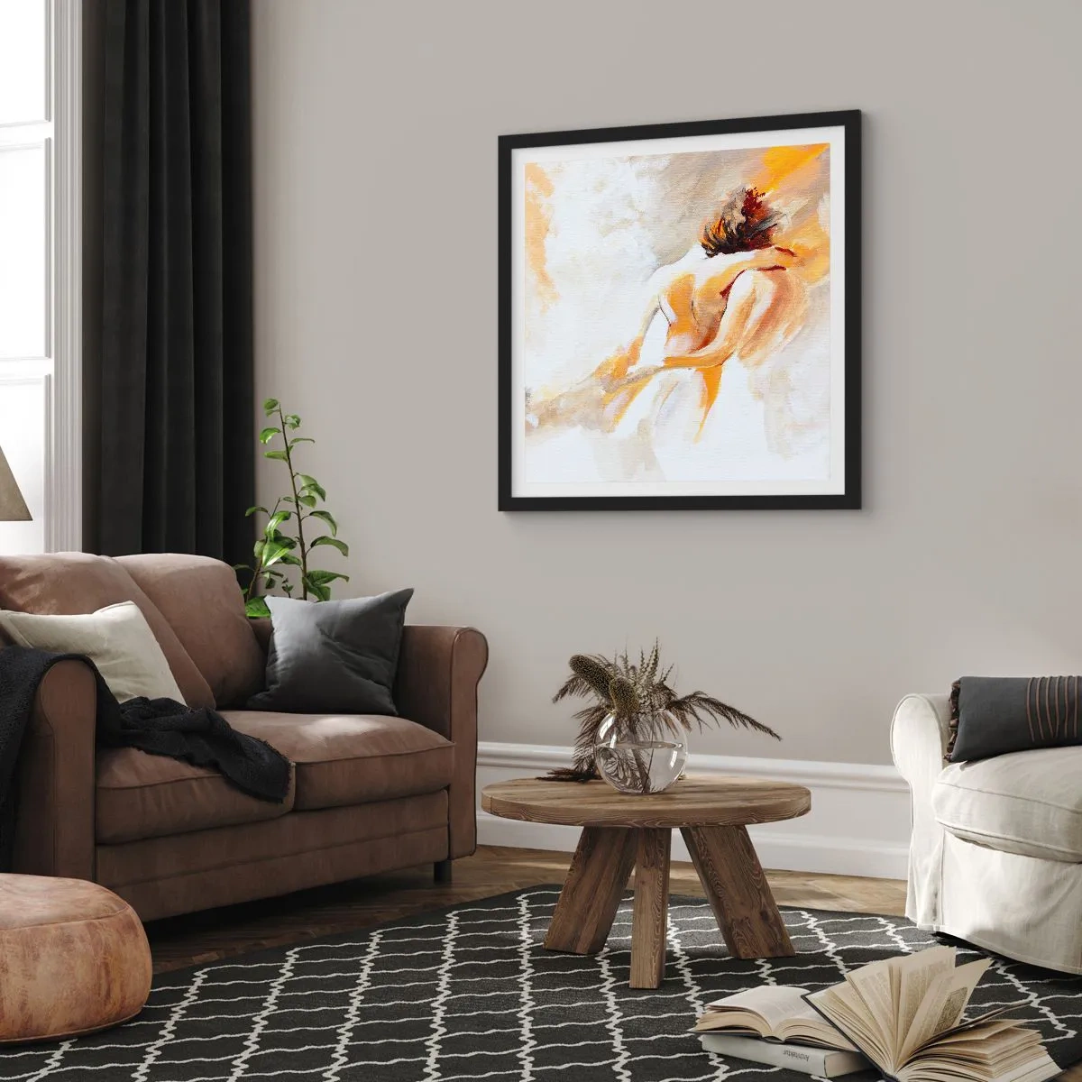 Affiche dans un cadre noir - Poster - Proximité dans le ciel - 40x40 cm