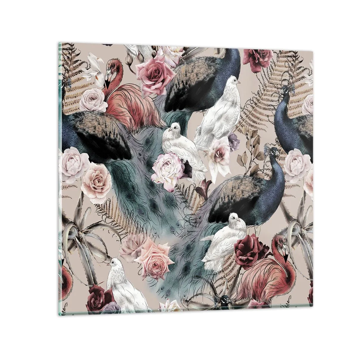 Impression sur verre - Image sur verre - Dans un jardin de palace - 50x50 cm