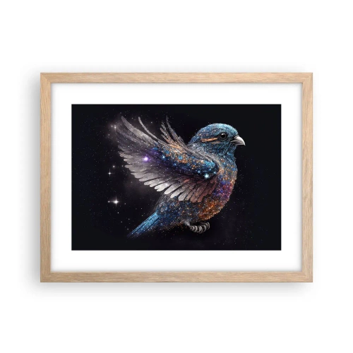 Affiche dans un chêne clair - Poster - Moineau de diamant - 40x30 cm