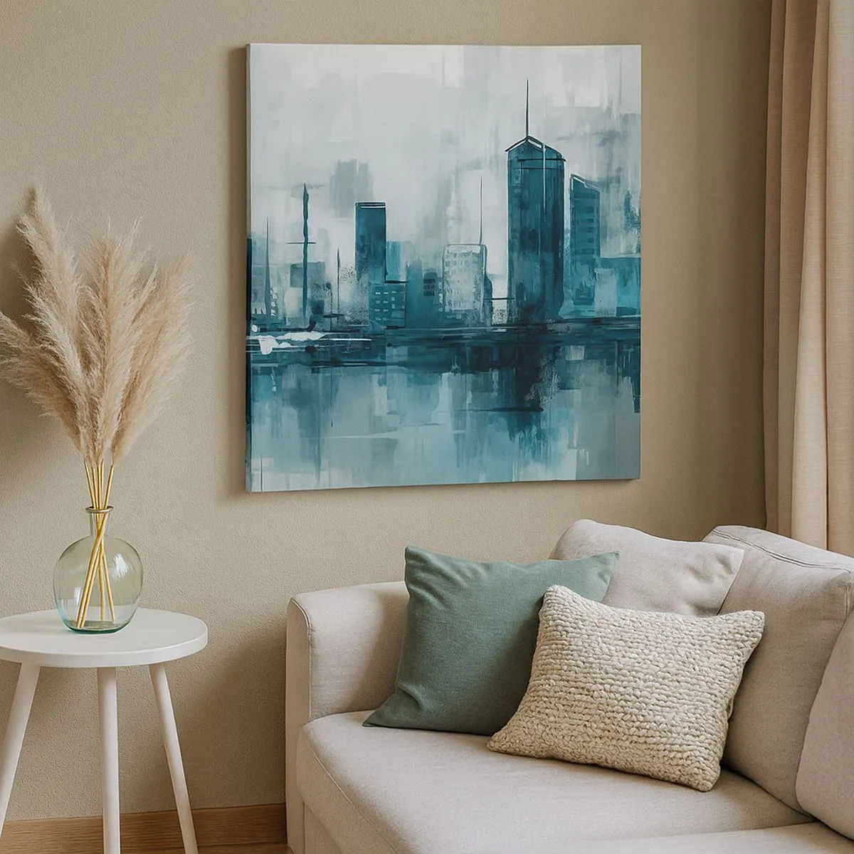 Impression sur toile - Image sur toile - Une ville couleur de pluie - 30x30 cm