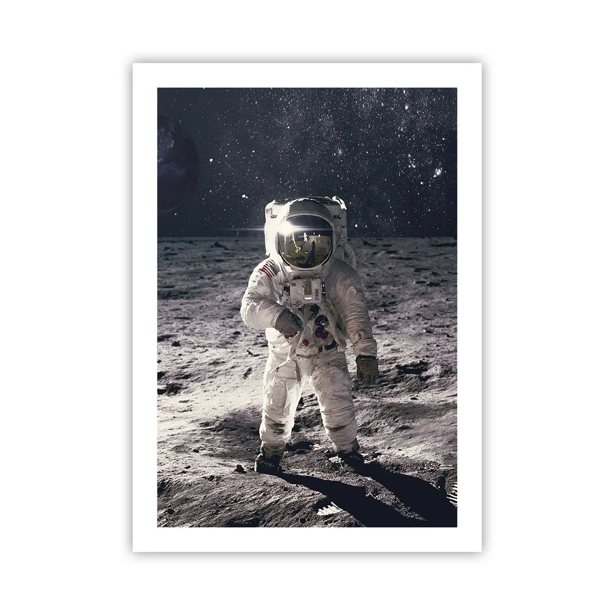 Affiche - Poster - Astronaute sur la Lune avec vue sur les étoiles - 50x70cm - Salutations de la lune - Décoration murale moderne pour le salon et la chambre ARTTOR