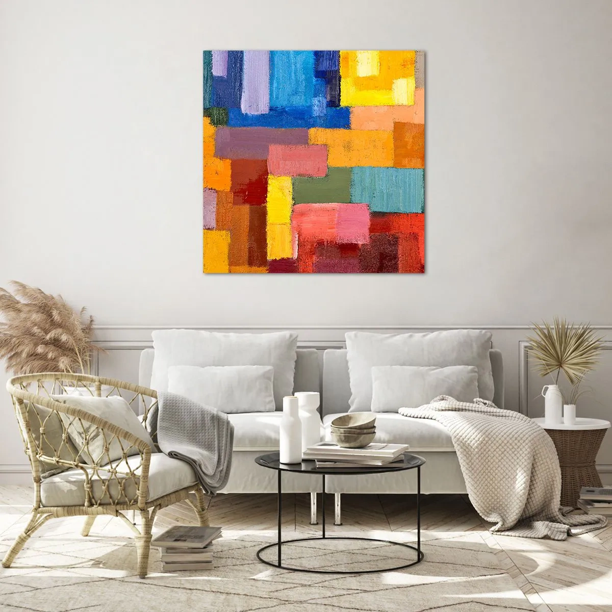 Impression sur verre - Image sur verre - Chacun est différent, tout est coloré - 40x40 cm