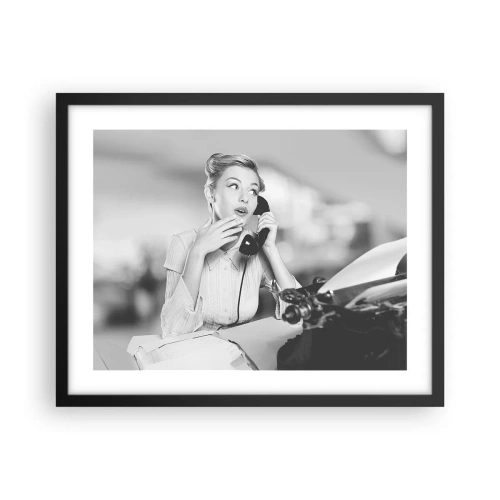 Affiche dans un cadre noir - Poster - Hello! Ici les années 50 - 50x40 cm