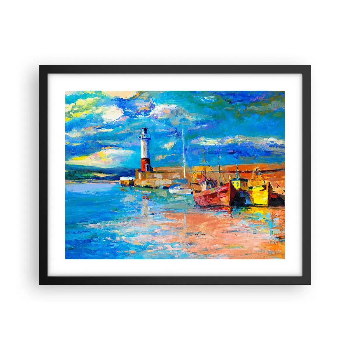 Affiche dans un cadre noir - Poster - Un après-midi dans la baie arc-en-ciel - 50x40 cm