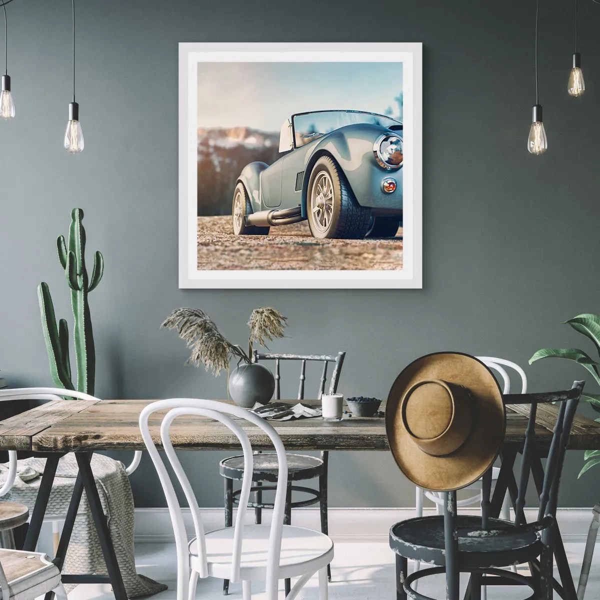 Affiche dans un cadre blanc - Poster - Ce qui compte c'est le style - 60x60 cm