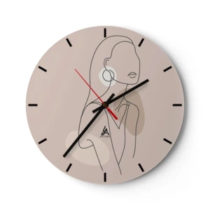 Horloge murale - Pendule murale - Icone féminin - 40x40 cm