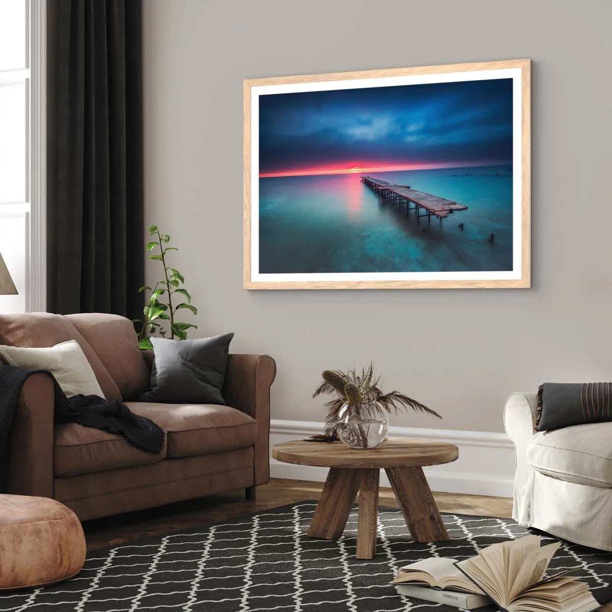 Affiche dans un chêne clair - Poster - Entre le ciel et la terre - 40x30 cm