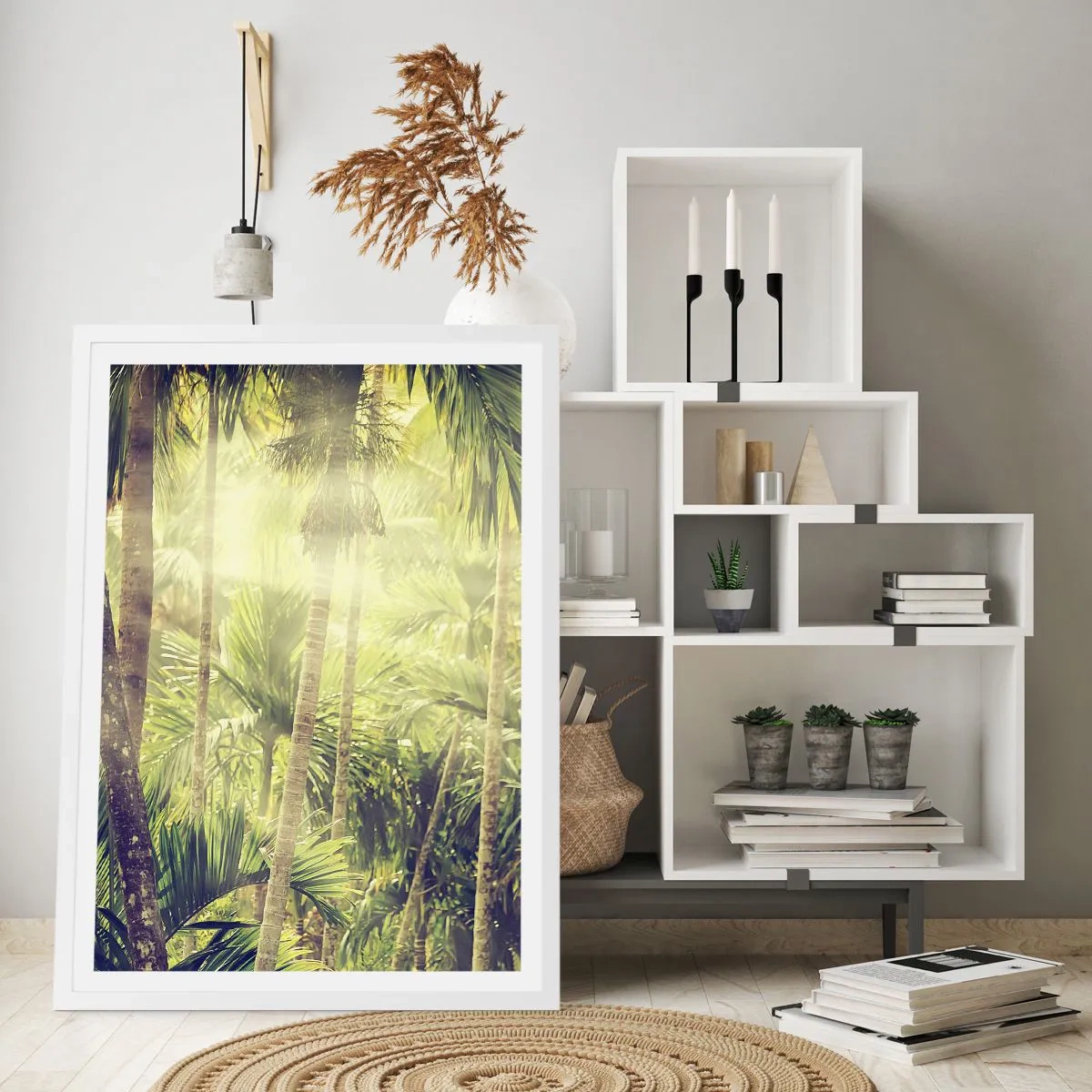 Affiche dans un cadre blanc - Poster - Nature enflammée - 40x50 cm