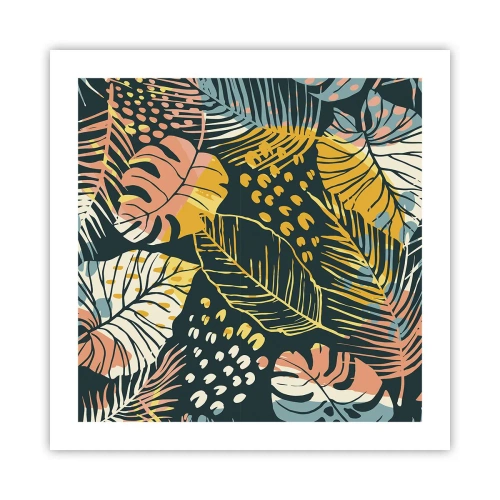 Affiche - Poster - Fantaisie feuillue - 50x50 cm