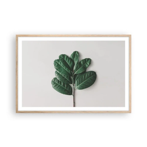 Affiche dans un chêne clair - Poster - Dessin de la nature elle-même - 91x61 cm