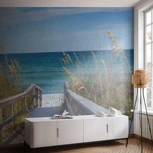 Papier Peint Autocollant Deluxe Sticker - Au soleil, sous le vent - Paysage, Dune de mer, Mer - 100x70 cm