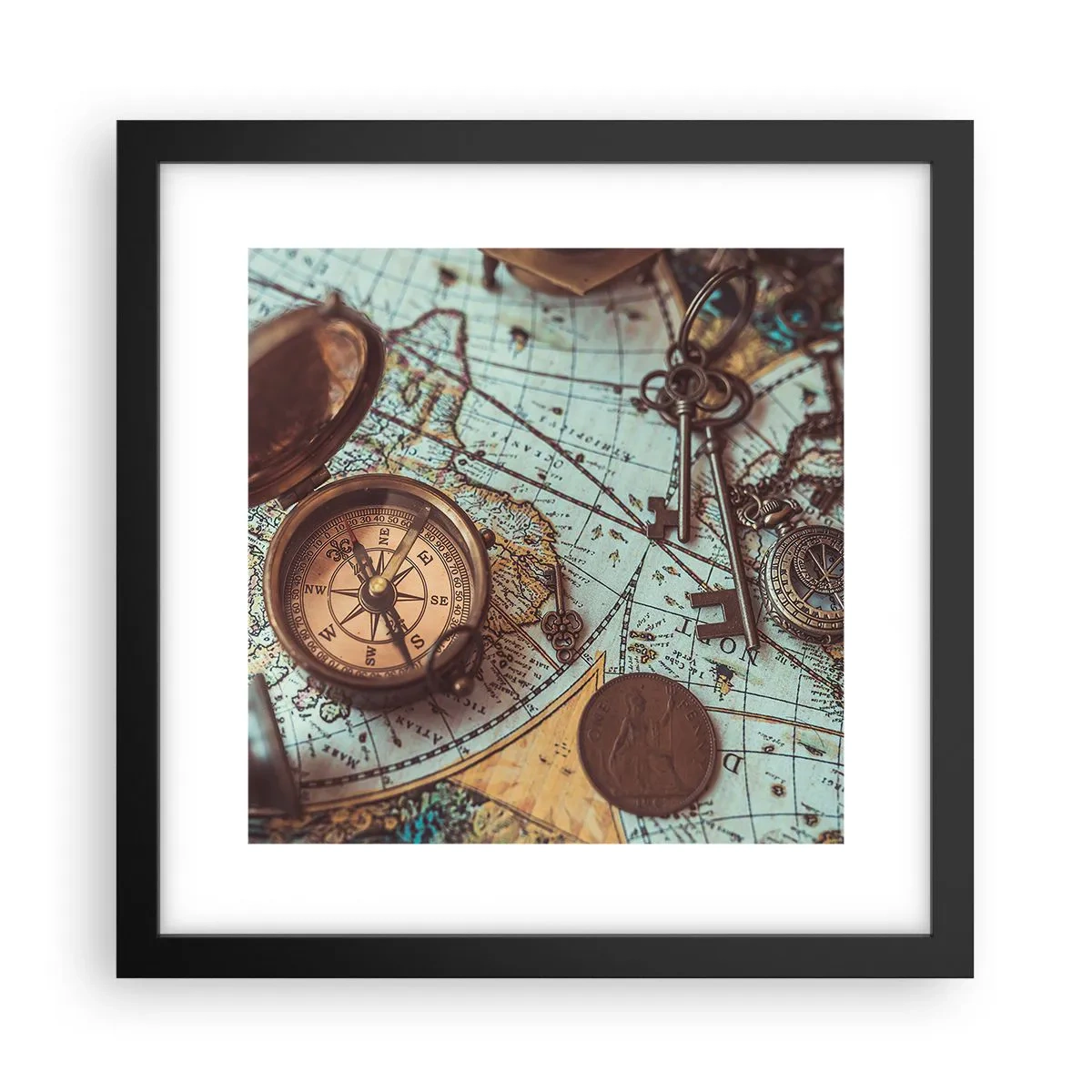 Affiche dans un cadre noir - Poster - Pour ceux qui recherche l'aventure - 30x30 cm