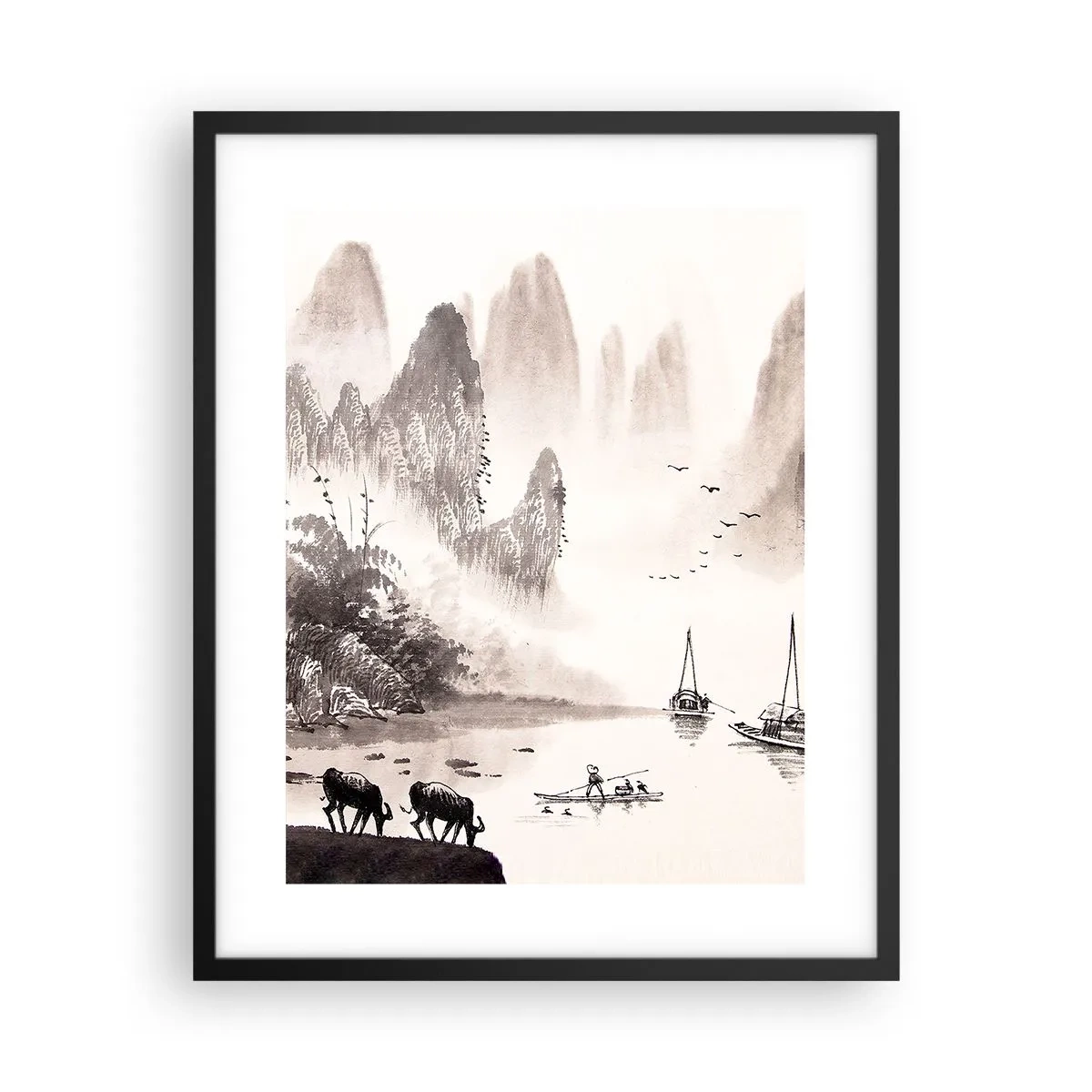 Affiche dans un cadre noir - Poster - Le quotidien exotique de l'Orient - 40x50 cm