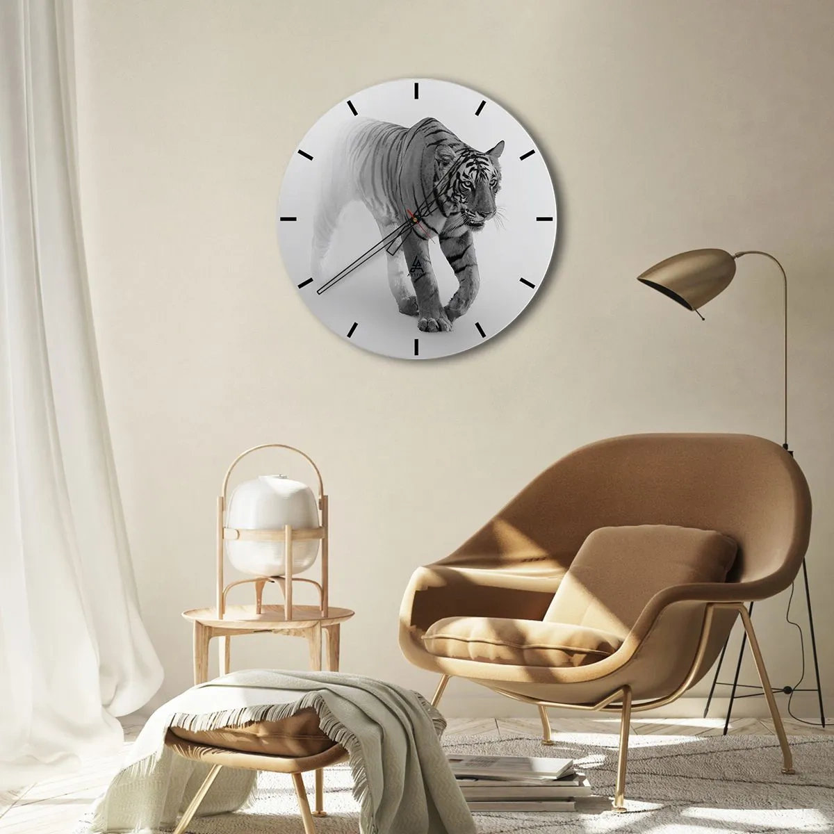 Horloge murale - Pendule murale - Accroupi dans le brouillard - 40x40 cm
