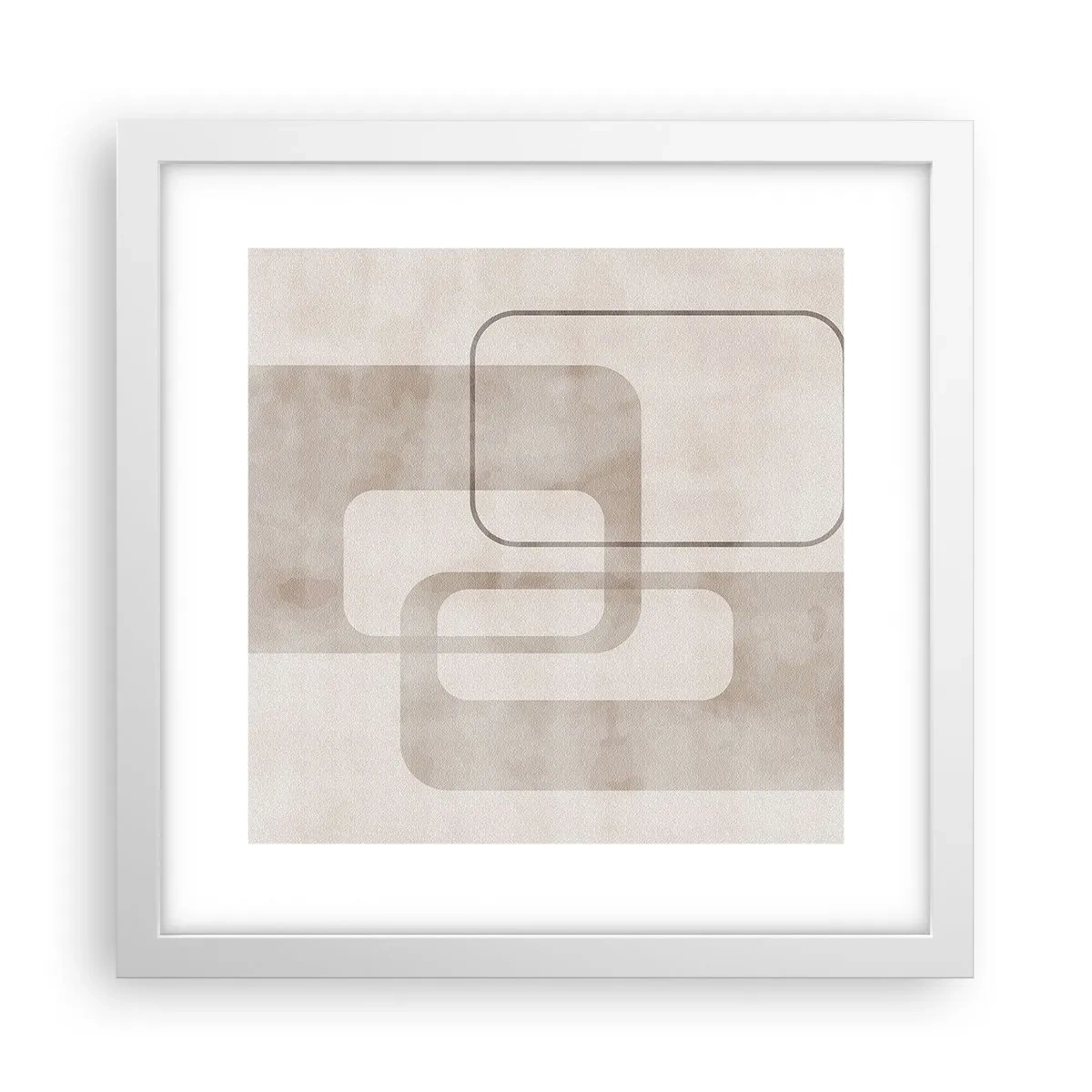 Affiche dans un cadre blanc - Poster - Fugue géométrique - 30x30 cm