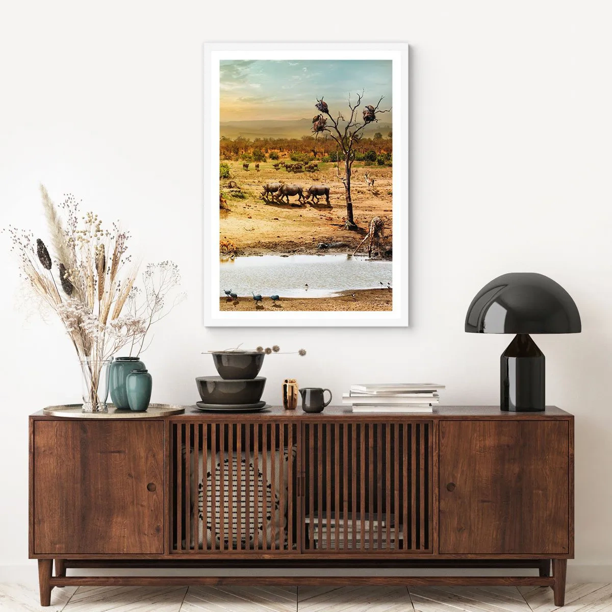 Affiche dans un cadre blanc - Poster - "Et d'Eden coulait une rivière..." - 30x40 cm