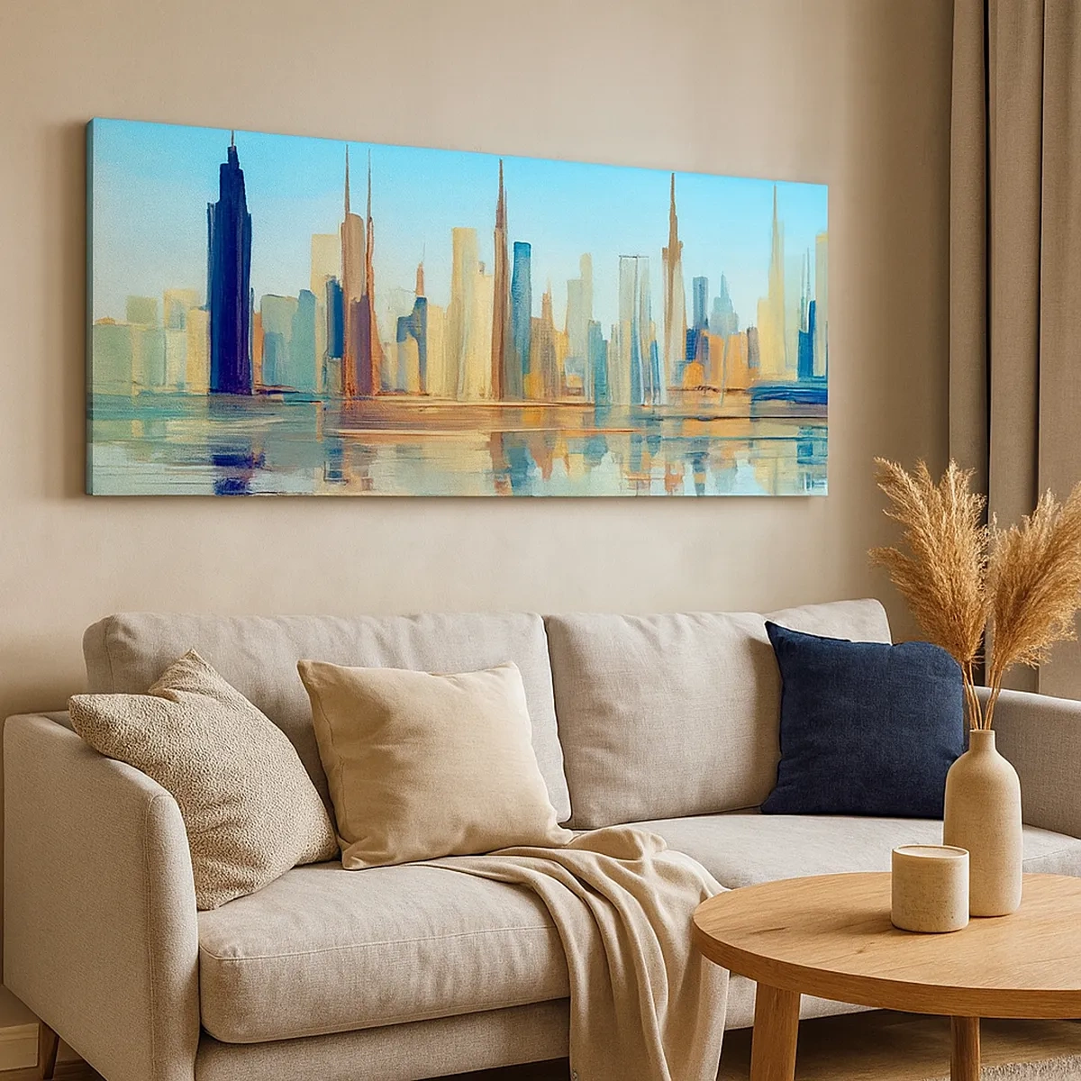 Impression sur toile - Image sur toile - Une métropole ensoleillée - 30x30 cm