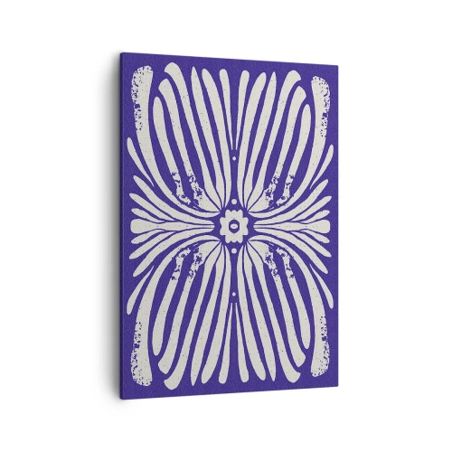 Impression sur toile - Image sur toile - Motif ethnique dans les tons violet et blanc - 50x70cm - Inspirations ethniques - Décoration murale moderne pour le salon et la chambre ARTTOR